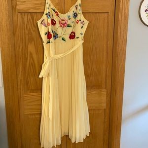 Asos Curve embroidered pleated midi dress